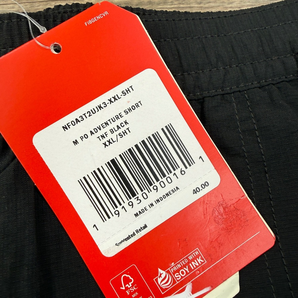 The North Face Mens XXL Adventure Shorts Black FlashDry Relaxed Fit New - Picture 4 of 8
